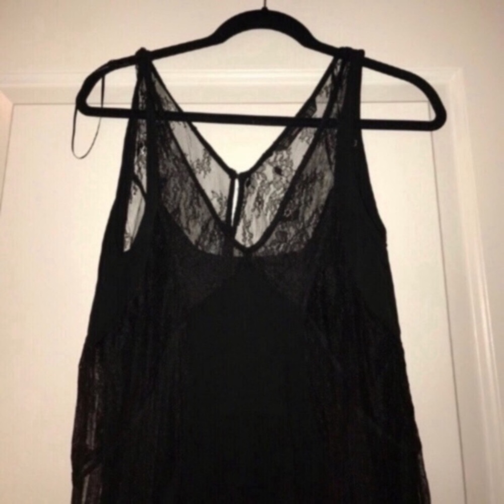 Black Zara Lace Dress with Attached Black Slip - Picture 7 of 8
